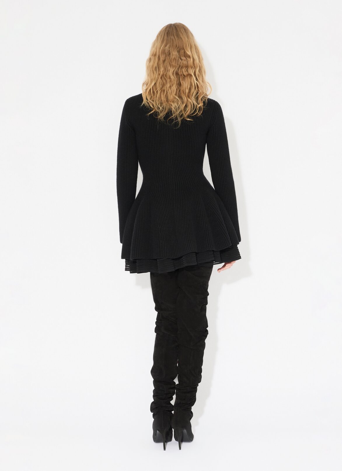 CRINOLINE KNIT MINI SKIRT ALAÏA BLACK CRINOLINE KNIT MINI SKIRT